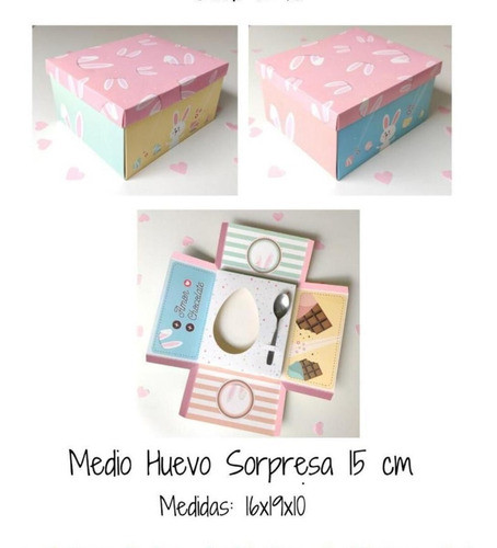 Caja Pascuas Sorpresa 16x19x10cm 1/2 Huevo 15cm X Unidad 1