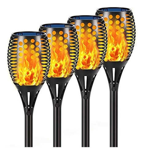 Luces Solares Antorchas Efectoflama 110cm Altura X4 Exterior 0