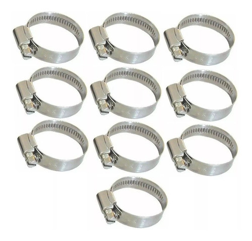 Kit 10 Piezas Abrazaderas Acero Inox Desde 8mm A 27mm Auto 0