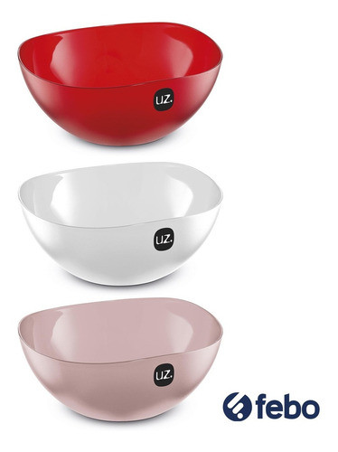 Bowl Recipiente Compotera Ensaladera 3lts Color Rojo Febo 1
