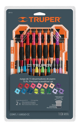 Juego De Destornilladores De Joyero 15 Piezas Estuche Truper 1