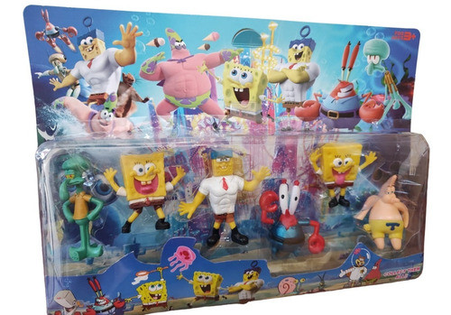 Bob Esponja Calamardo Don Cangrejo Set X 6 Personajes 0