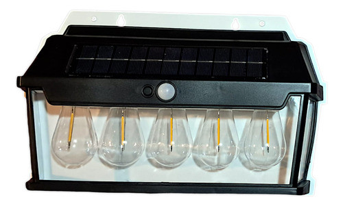Lampara Vintage Solar  Farol Exterior Sensor Movimiento 0