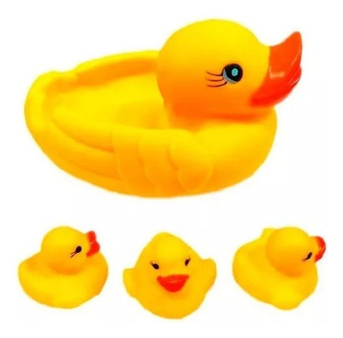 Pata De Goma Con Sus Patitos Para Jugar En La Bañadera 0
