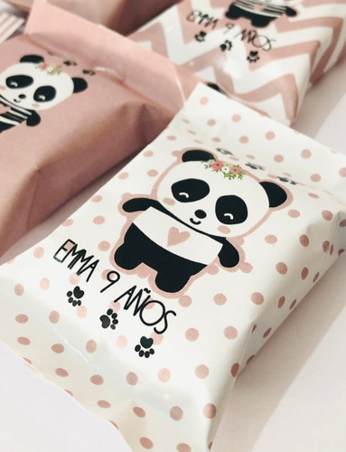 Golosinas Personalizadas X 15 Osito Panda Rosa Candy Bar 1