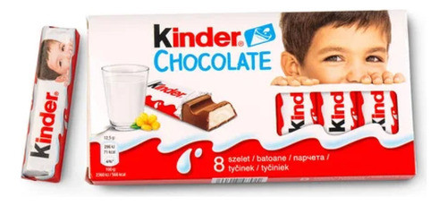Pack Kinder  8 Barritas Chocolate Caja X 10 Unidades 1