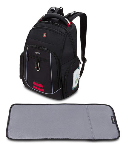 Mochila De Bolsa De Pañales De Viaje Swissgear, Negra, 17.5 0