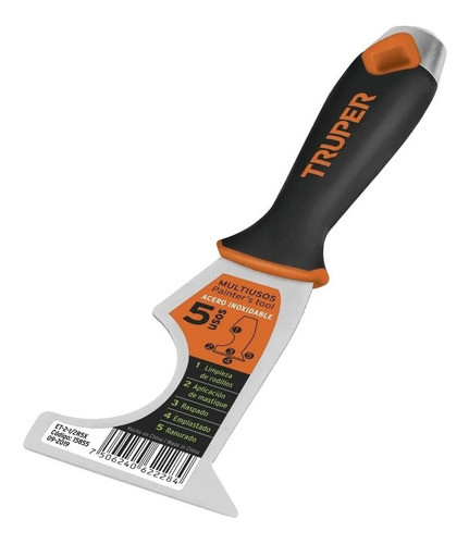 Espatula Truper Rigida Inoxidable 5 Usos 60 Mm Multiuso 0