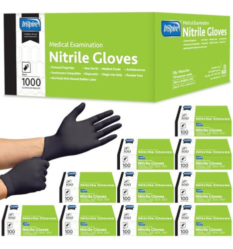Inspire Guantes Negros De Nitrilo | Los Guantes 0