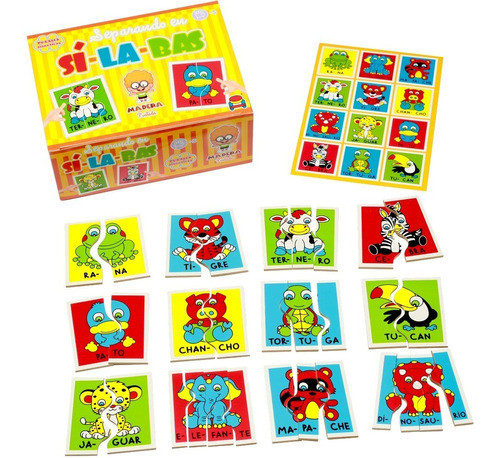 Separando En Sílabas Juego Didáctico De Madera Pintada 0