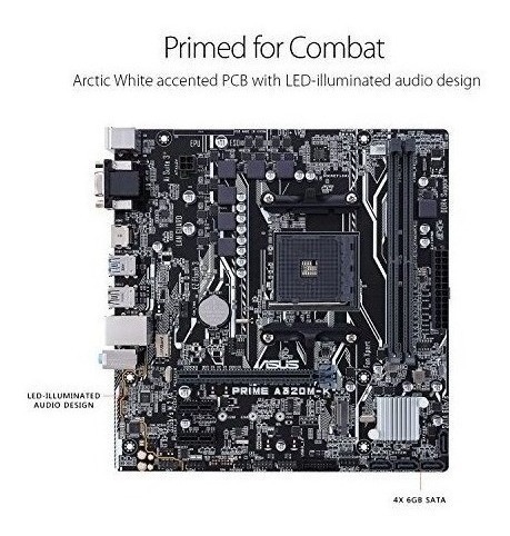Placa Madre Asus A320 Amd Ryzen Am4 Ddr4 Hdmi Vga M2 Microat 1