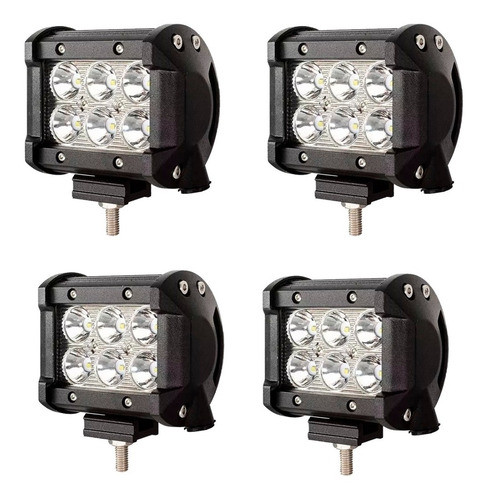Kit 4 Faros Barra 6 Leds Luz Auxiliar Accesorio Cuatriciclo 0