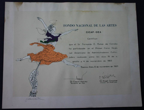 Certificado De Participación Fondo Nacional De Las Artes 0