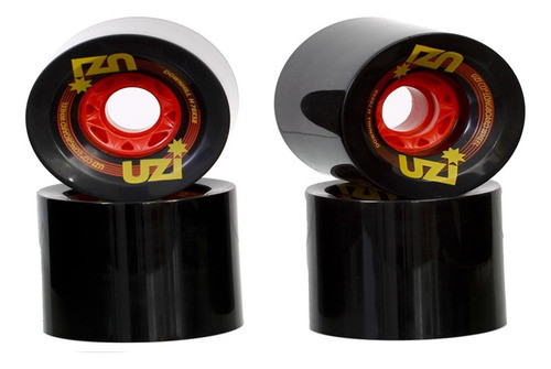 Ruedas Longboard Downhill Negro 70 X 58mm Uretano 80a Uzi Co 0