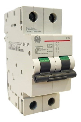 Llave Térmica Bipolar 2x25a 6ka G60 Curva D General Electric 0