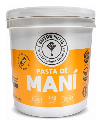 Pasta De Mani Mantequilla Natural Entre Nuts Sin Tacc 4kg 0