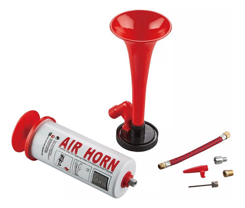 Bocina Corneta De Aire Manual Con Cuerpo Metalico + Inflador 0