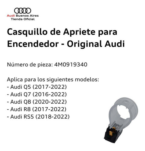 Casquillo De Apriete Para Encendedor Audi Q8 2020 1