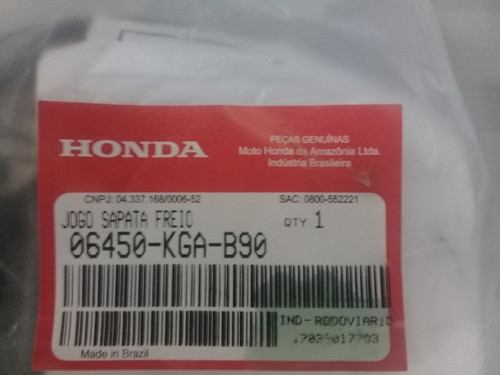 Zapata Cinta  De Freno Cg150 / Cg150 New Honda Orig Genamax 1