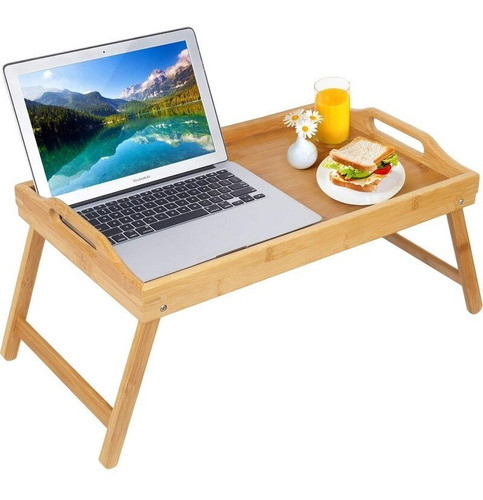 Bandeja Mesa De Desayuno Plegable De Madera Bambú. 0
