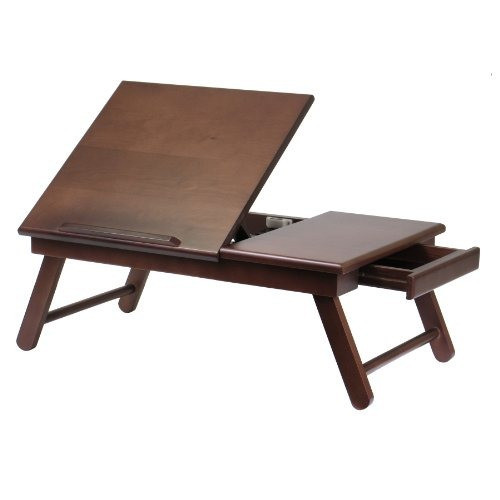 Winsome Madera Alden Cama Bandeja Nogal 1