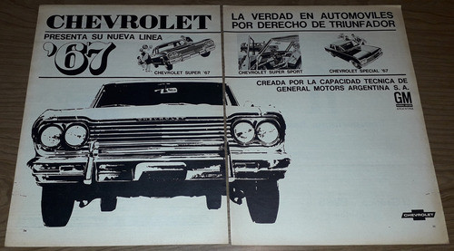P669 Clipping Publicidad Automovil Chevrolet Super Año 1967 0