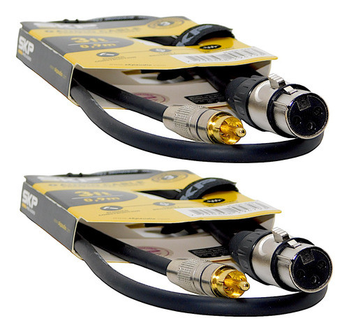 Cable 2 Canon Xlr Hembra A 2 Rca Macho Hamc 1mts 0