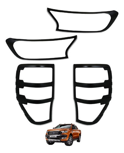 Kit Mascaras Faros Marco Aro Ranger 2016 - 2022 X4 Negro 0