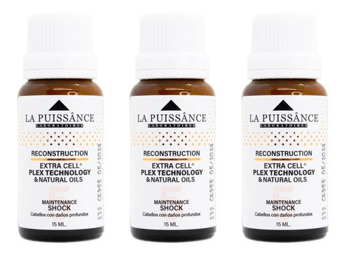 3 Ampollas La Puissance Extra Cell Plex Shock Paso 5 X 15ml 0