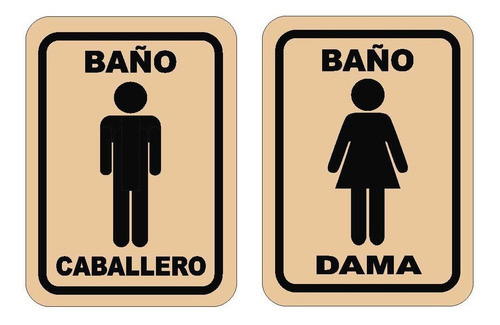 Cartel  Para  Baño Dama ,caballero En Mdf Para Interior. 0