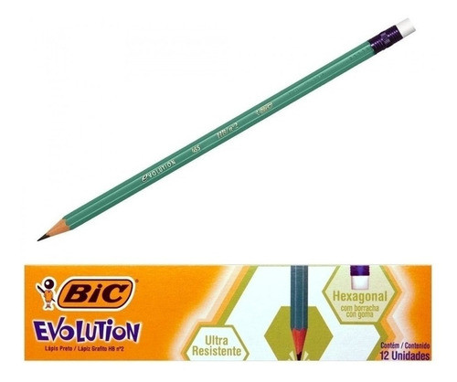 Lapiz Negro Bic Evolution Hb2 Sin Goma Caja X144 Unidades 0