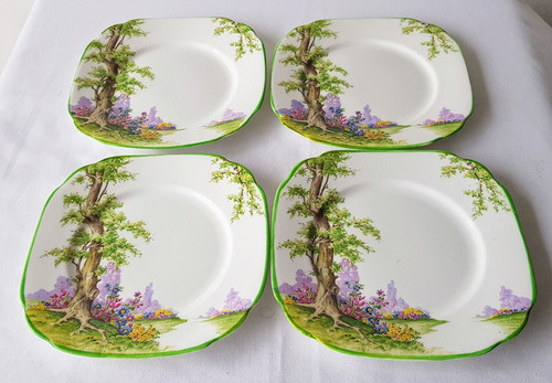 Plato De Postre Inglés Royal Albert Greenwood Tree 1927 C/u 1