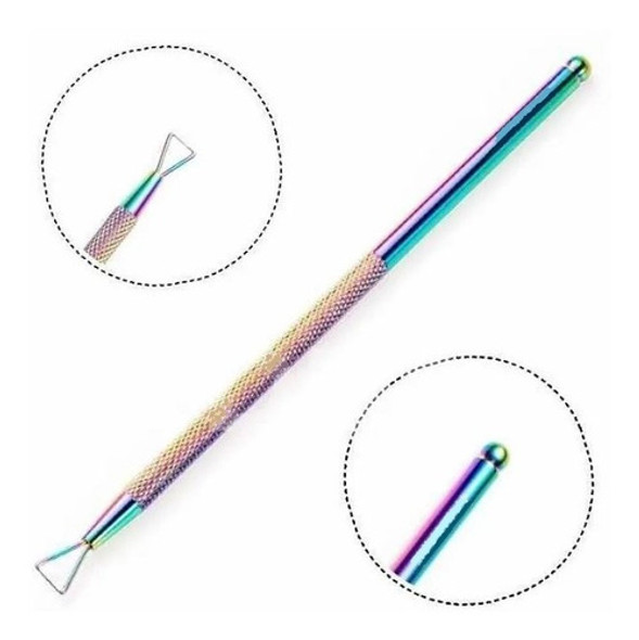 Repujador Retira Esmalte Semipermanente Doble Punta Tornasol 0 Repujador Retira Esmalte Semipermanente Doble Punta Tornasol 0