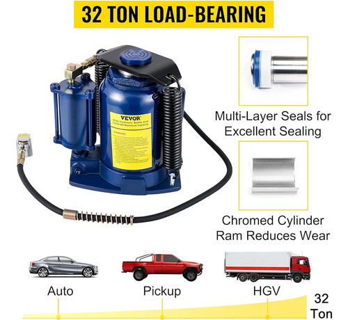 Vevor Bottle Jack 32 T, Car Jack Hydraulic Floor Jack 70500l 1