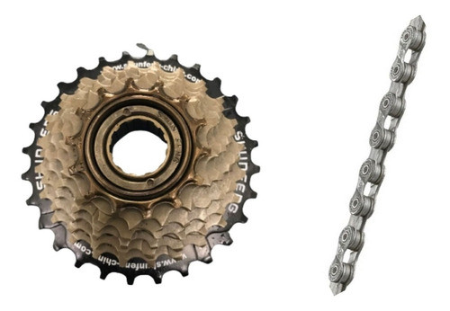 Set De Transmision Mtb 7vel - Piñon + Cadena 0