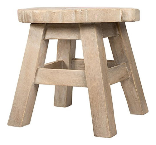 Bunny Design Taburete Corto Decorativo De Madera De Acacia T 1