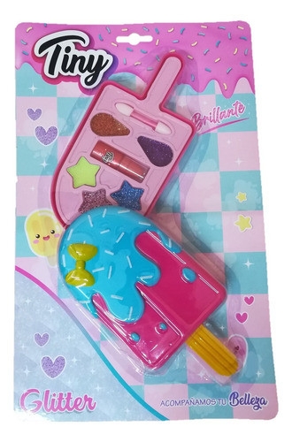 Set Maquillaje Tiny Helado Glitter 5 Sombras Ojo 1 Labial 0