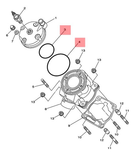 Juego De Oring Cabezal Yz 85 Original Yamaha 1