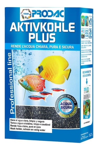 Carbón Activado/resina Acuario. Prodac Aktivkohle Plus 200g 0