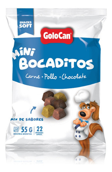 Golocan Mini Bocadito Carne, Pollo Y Choc Caja 36 U X 55grs 0