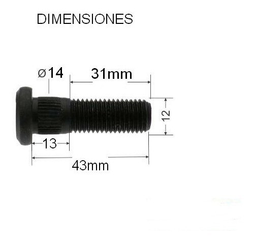 Juego 6 Bulon De Masa Esparrago Toyota Hilux Corolla Etios 1