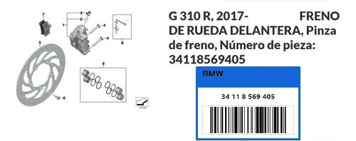 Caliper De Freno Delantero Bmw Original Bybre X G310gs +2017 1