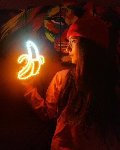 Cartel Banana En Neón Led / Deco  / Figuras / Hogar 1