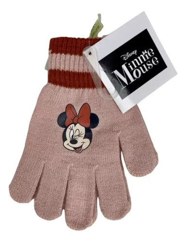 Guante Tejido De Minnie Mouse Rosa Brilloso Infantil 0