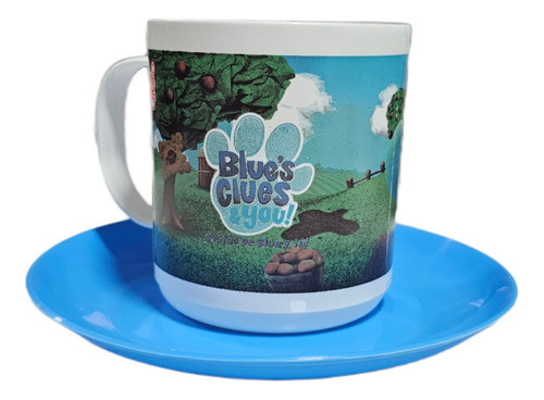 Set Taza Y Plato Blue´s Clues Plastica Original 0