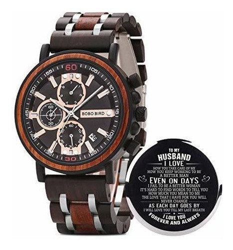 Bobo Bird S18-1 Reloj De Madera Grabado Personalizado Reloje 0