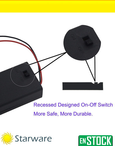 Porta Pilas Powerbank Holder X2 Aa Con Interruptor Y Tapa 1