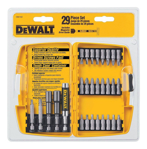 Set 29 Puntas Dewalt Dw2162 Con Guía Magnética 1/4 1