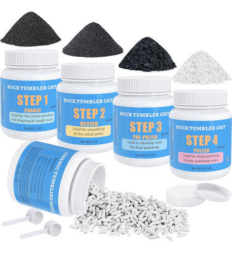 Kit De Pulido Para Rocas, 4 Libras, Incluye Pellets Cerámico 0