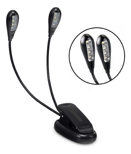 Combo Atril Plegable Luz Led Doble Clip 1